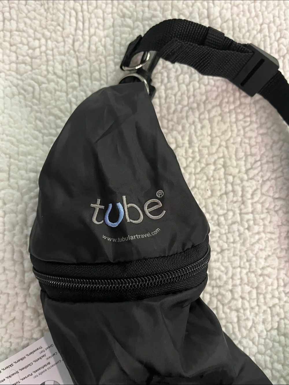 Black Garment Travel Bag. Tavel pillow you stuff w/ clothes